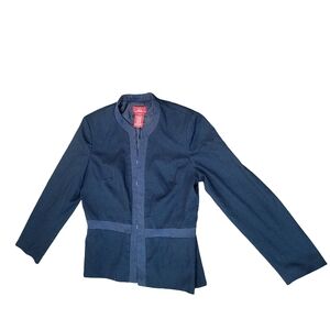 Oscar de la Renta Women's Blue Blazer - Size 14